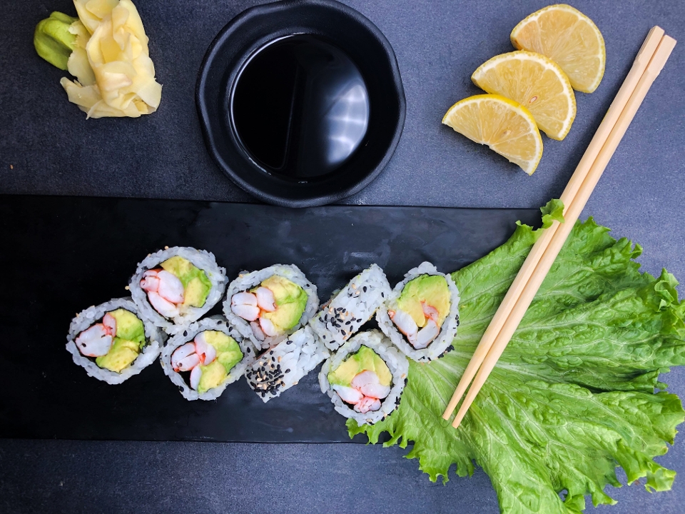 Order New York Roll food online from Sushi Plus store, Redwood City on bringmethat.com