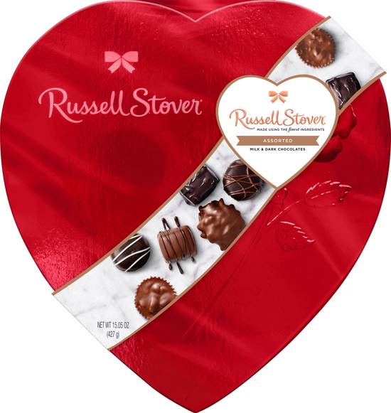 Order Russell Stover Assorted Chocolate Red Foil Heart Box - 15.01 oz food online from Rite Aid store, GRAND BLANC on bringmethat.com