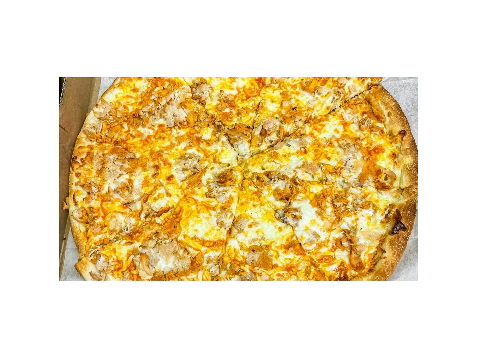 Order Round Buffalo Chicken Pizza (Small) food online from Romano's store, Essington on bringmethat.com