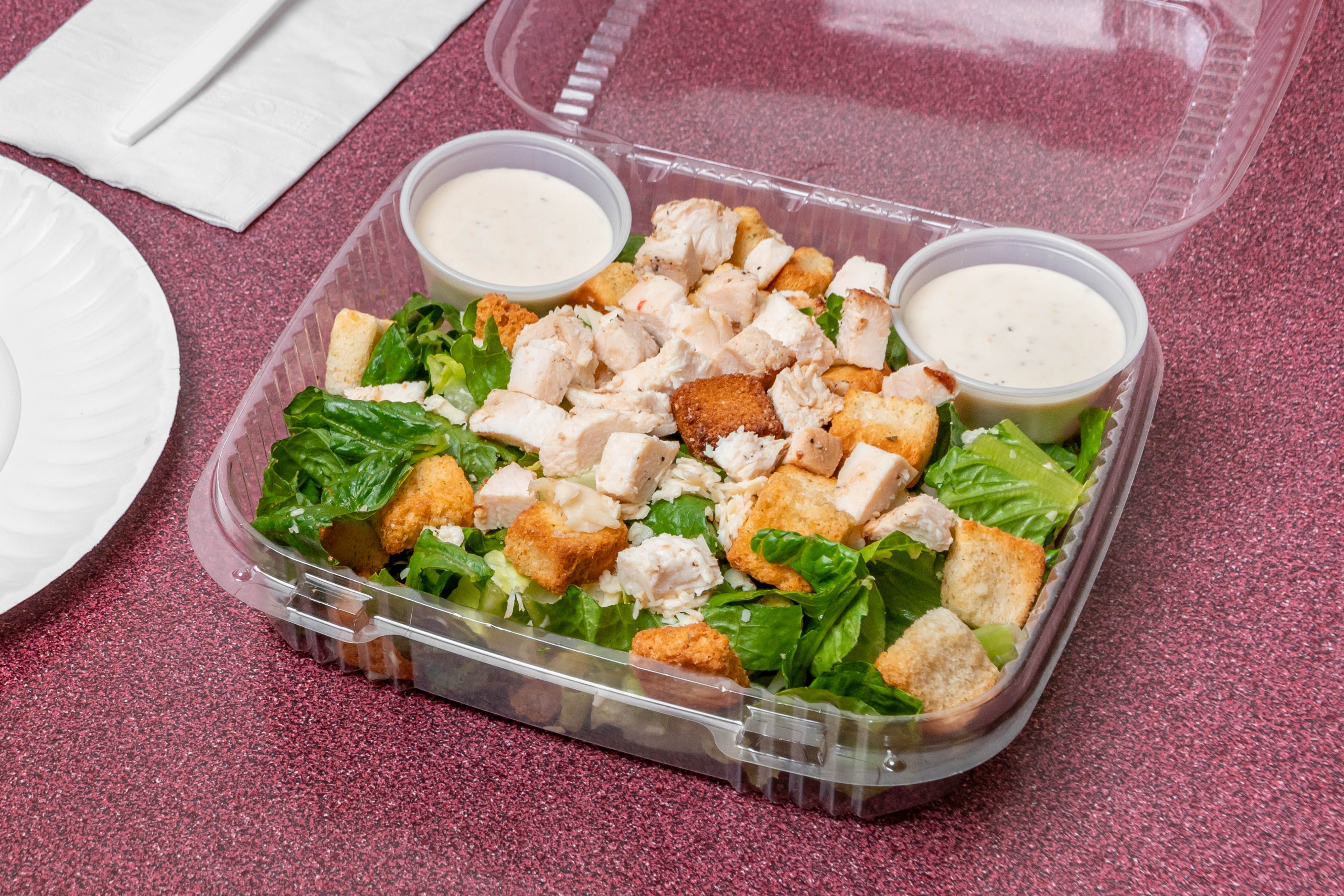 Order Grilled Chicken Caesar Salad - Salad food online from Pizza Pie Me store, Arlington on bringmethat.com
