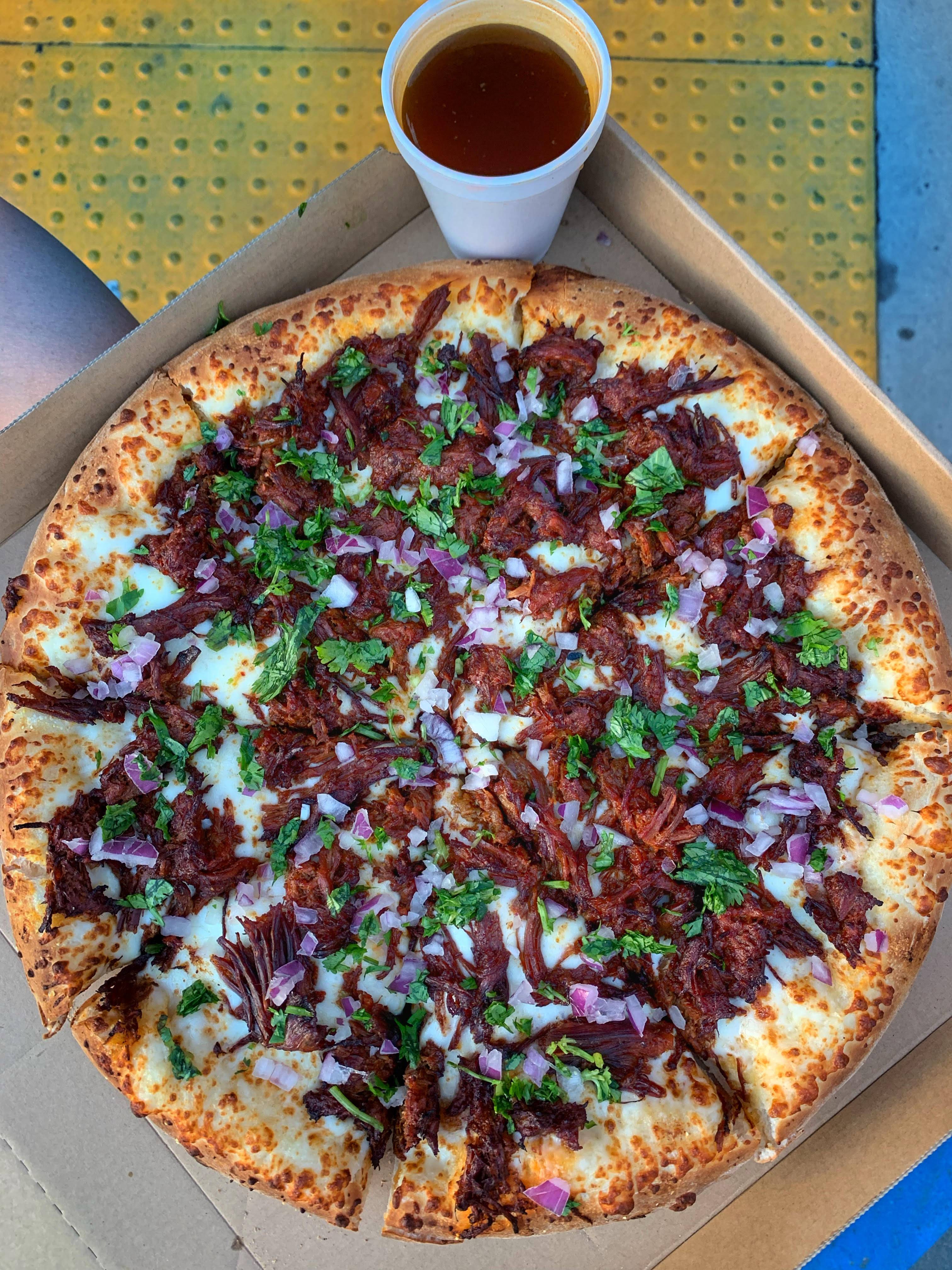 Order Birria Pizza food online from Double Or Nothin Pizza store, Huntington Park on bringmethat.com