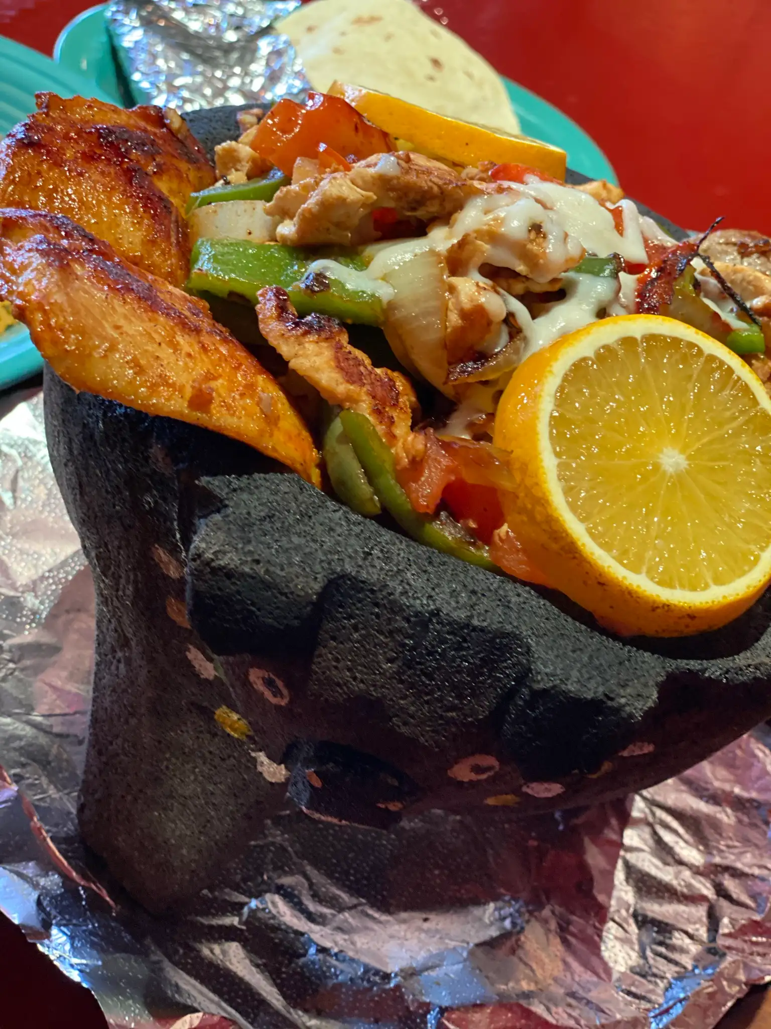 Order #61. Stone Molcajetes Plate for 2 food online from El Jalapenos store, Barberton on bringmethat.com