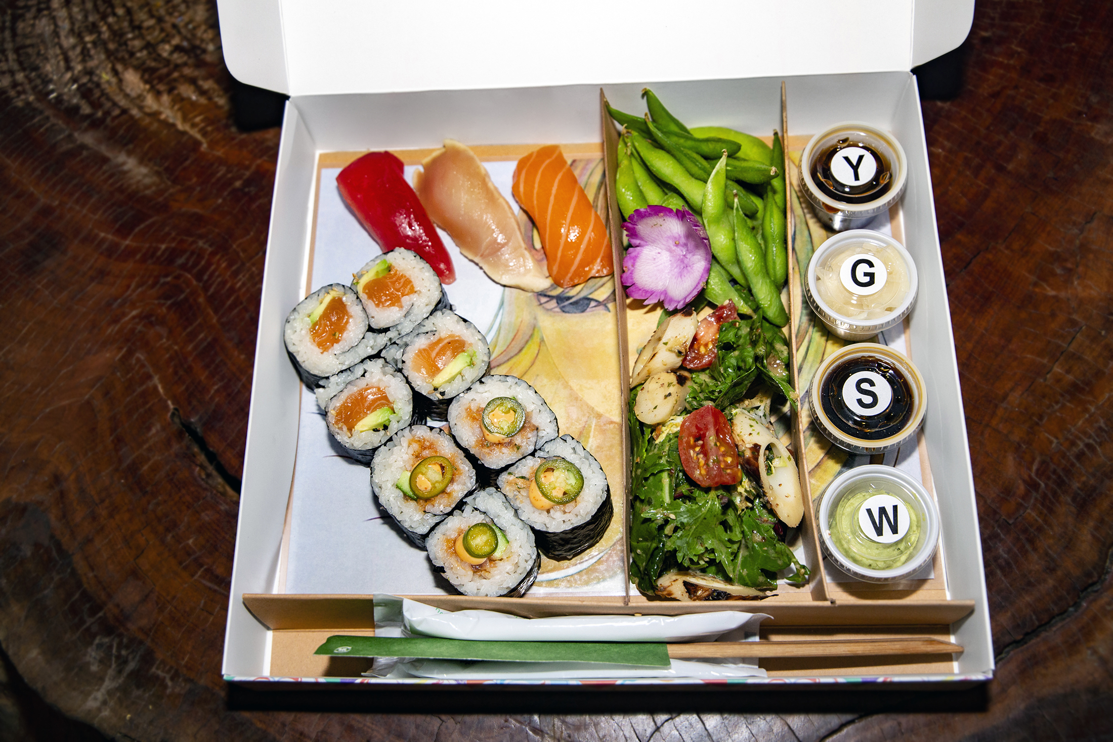 Order Box 1 - 3 Piece Nigiri food online from Perch store, Los Angeles on bringmethat.com