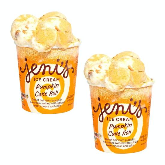 Order Pumpkin Cake Roll Pint 2-pack food online from Jeni The Battery store, Cobb County on bringmethat.com