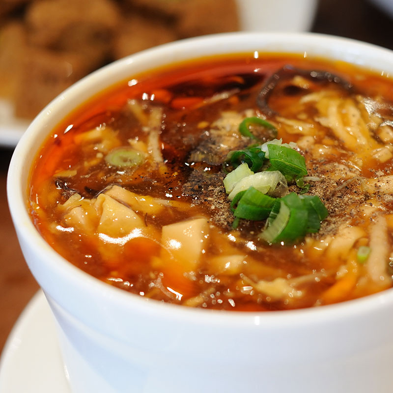 Order Hot& Sour Soup  (spicy)   酸辣湯 food online from Dim Sum Club store, San Francisco on bringmethat.com