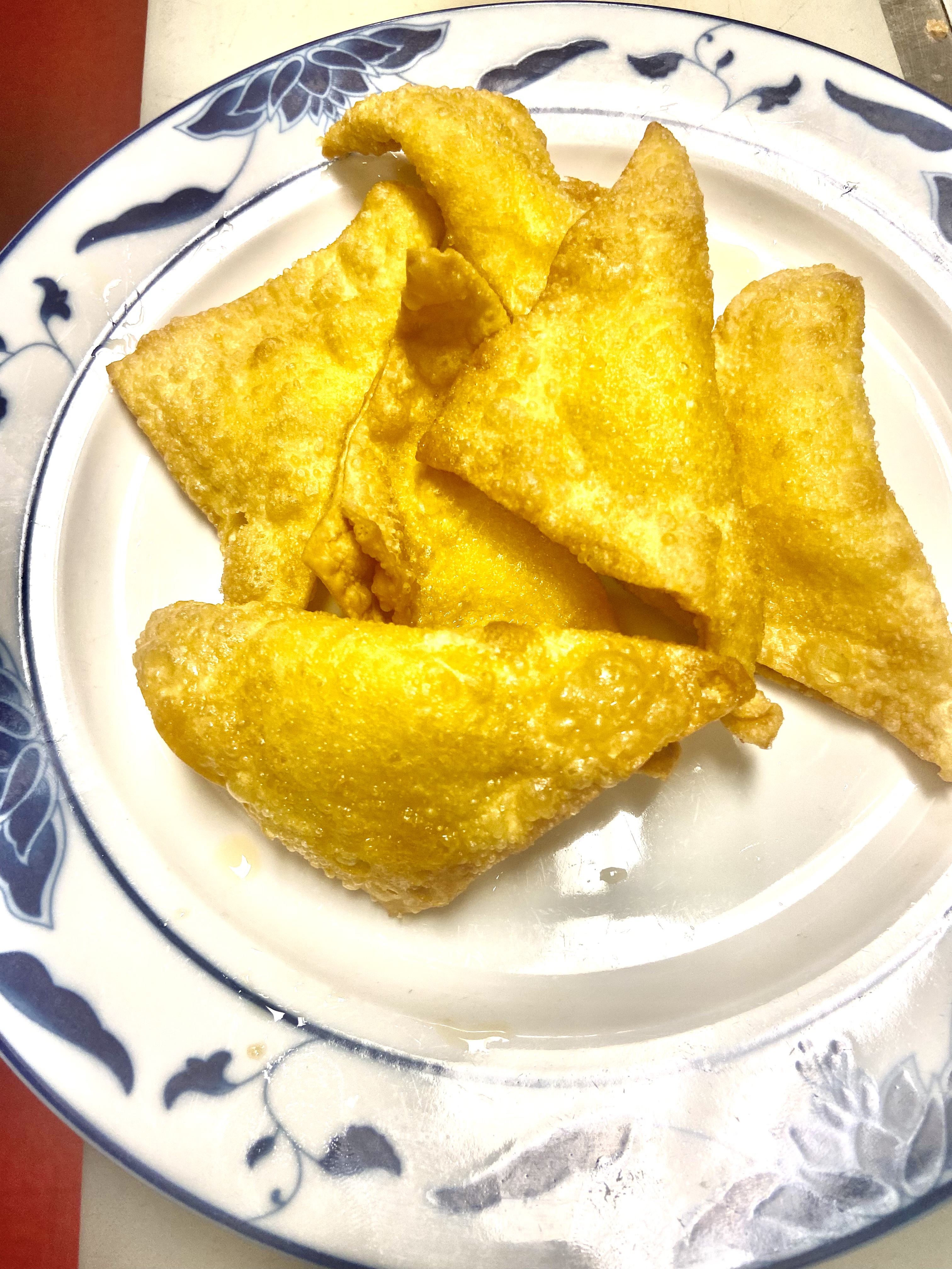 Order 9. Crabmeat Rangoon（蟹角） food online from New China store, West Chester on bringmethat.com