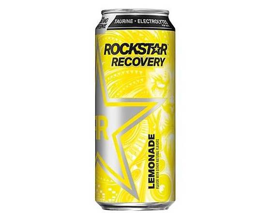 Order Rockstar Recovery Lemonade Energy Drink, 16oz  food online from Tenderloin Liquor store, San Francisco on bringmethat.com