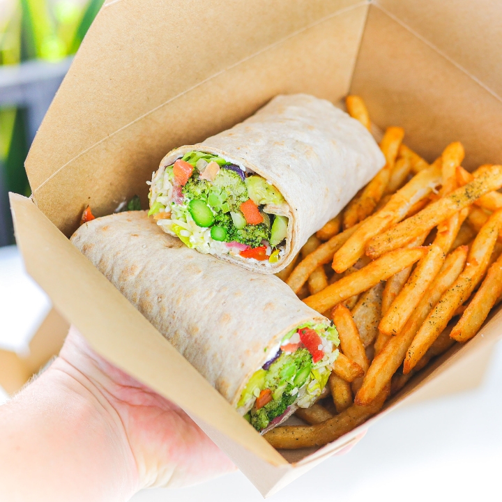 Order Grilled Veggie Wrap. food online from Olive Pit Grill store, Brea on bringmethat.com