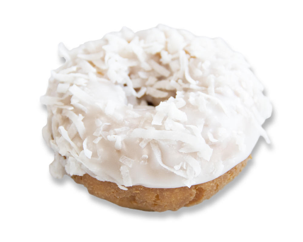 Order Coconut on white frosted cake food online from Honey Donuts store, Crowley on bringmethat.com
