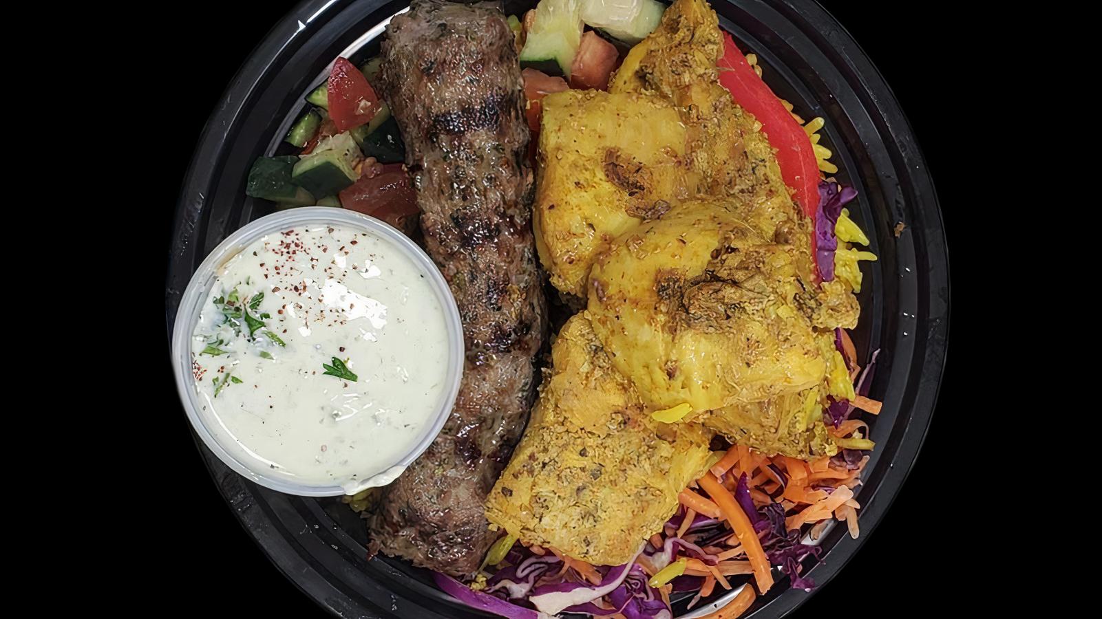 Order Kabab Mix Bowl food online from Gyro Crush store, Lynnwood on bringmethat.com