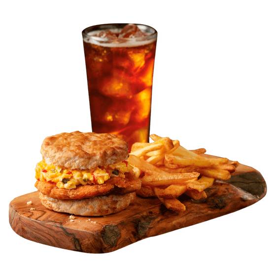 Order NEW! Cajun Chicken Filet Biscuit with Pimento Cheese Combo food online from Bojangles store, Decatur on bringmethat.com