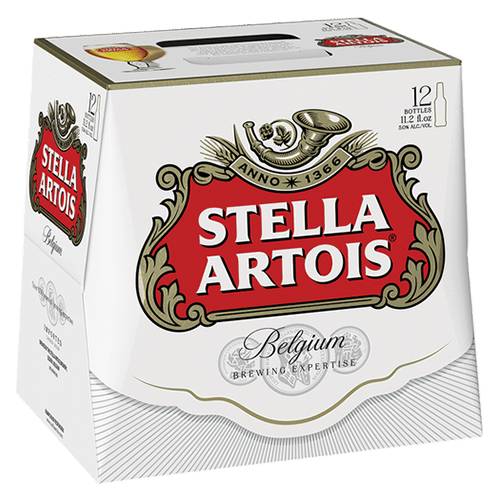 Order Stella Artois Bottles - 11 oz Bottles/12 Pack food online from Bottle Shop & Spirits store, Los Alamitos on bringmethat.com