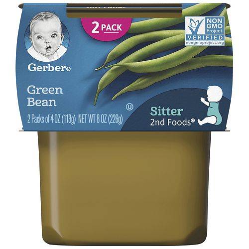 Order Gerber 2nd Foods Baby Food Green Beans - 4.0 oz x 2 pack food online from Walgreens store, Decatur on bringmethat.com
