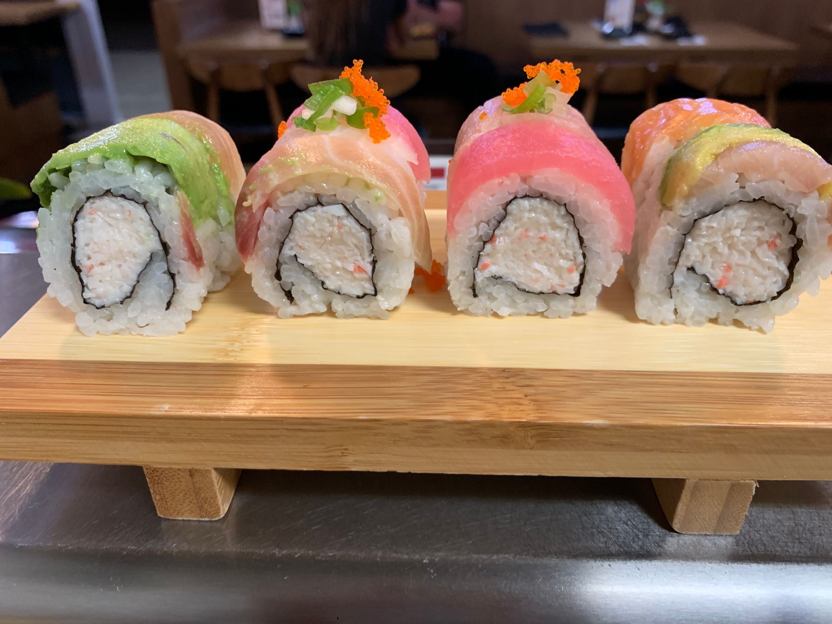 Order Rainbow Roll food online from Jidaiya Sushi store, Rohnert Park on bringmethat.com