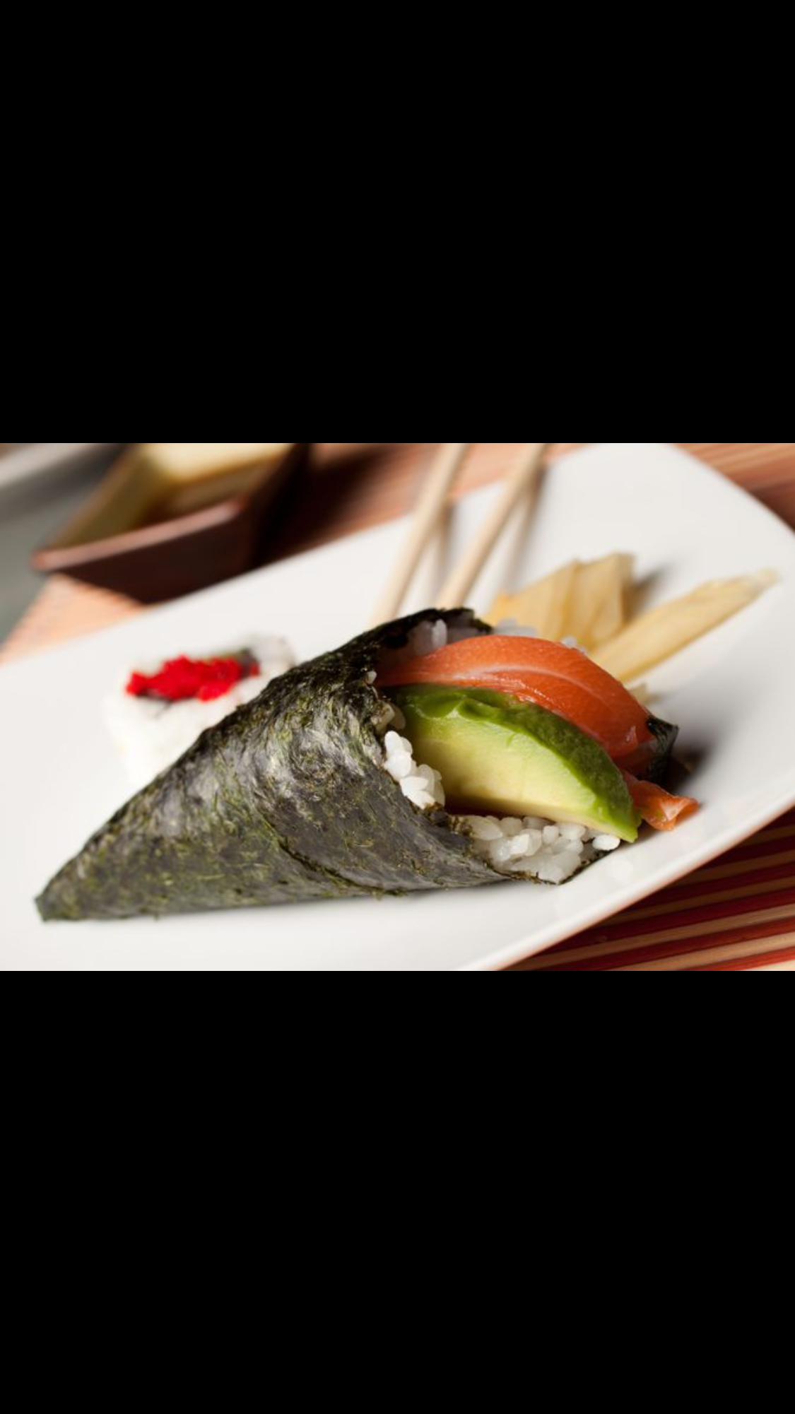 Order Salmon Avocado Hand Roll food online from Blossom Asian Bistro store, Summit on bringmethat.com