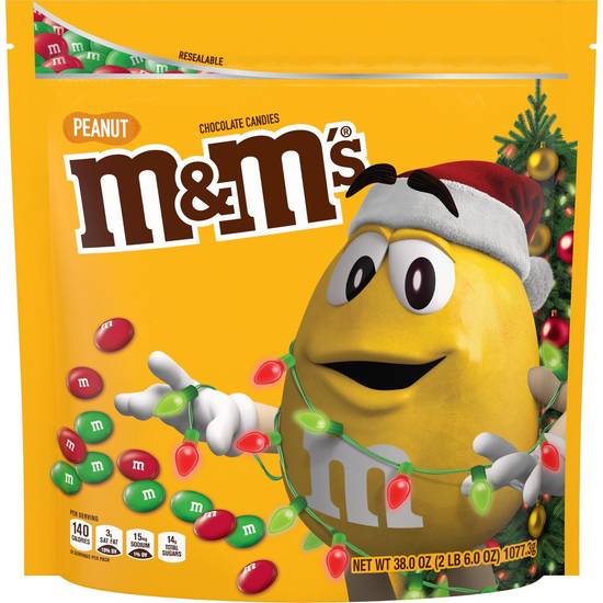 Order M&M'S Peanut Milk Chocolate Red & Green Christmas Candy Resealable Party Size Bag, 38oz food online from CVS store, SALISBURY on bringmethat.com