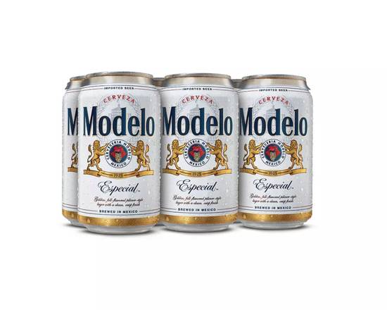 Order Modelo Especial, 6pk-12oz can beer (4.4% ABV) food online from Windy City Liquor Market store, El Cajon on bringmethat.com