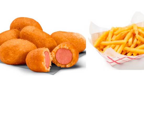 Order Corn Dogs (7 pcs) & Fries food online from Quickway Japanese Hibachi store, Gaithersburg on bringmethat.com