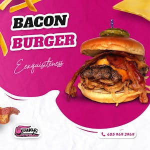 Order Bacon Burger food online from Bunny Onion Burgers store, Oklahoma City on bringmethat.com