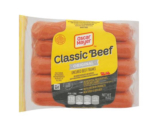 Order Oscar Mayer Classic Beef Hot Dogs, 10 Ct. - 15 oz food online from Rocket store, San Diego on bringmethat.com