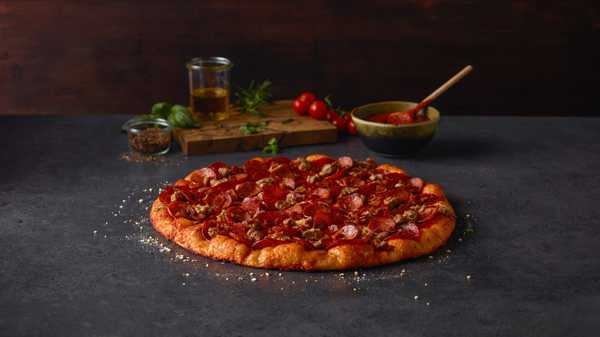Order Ulti Meat Pizza (Personal) food online from Round Table Pizza #55 store, Hayward on bringmethat.com