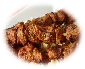 Order 1 lb. Beef Kabab food online from La Zeez Pita Grill store, Torrance on bringmethat.com