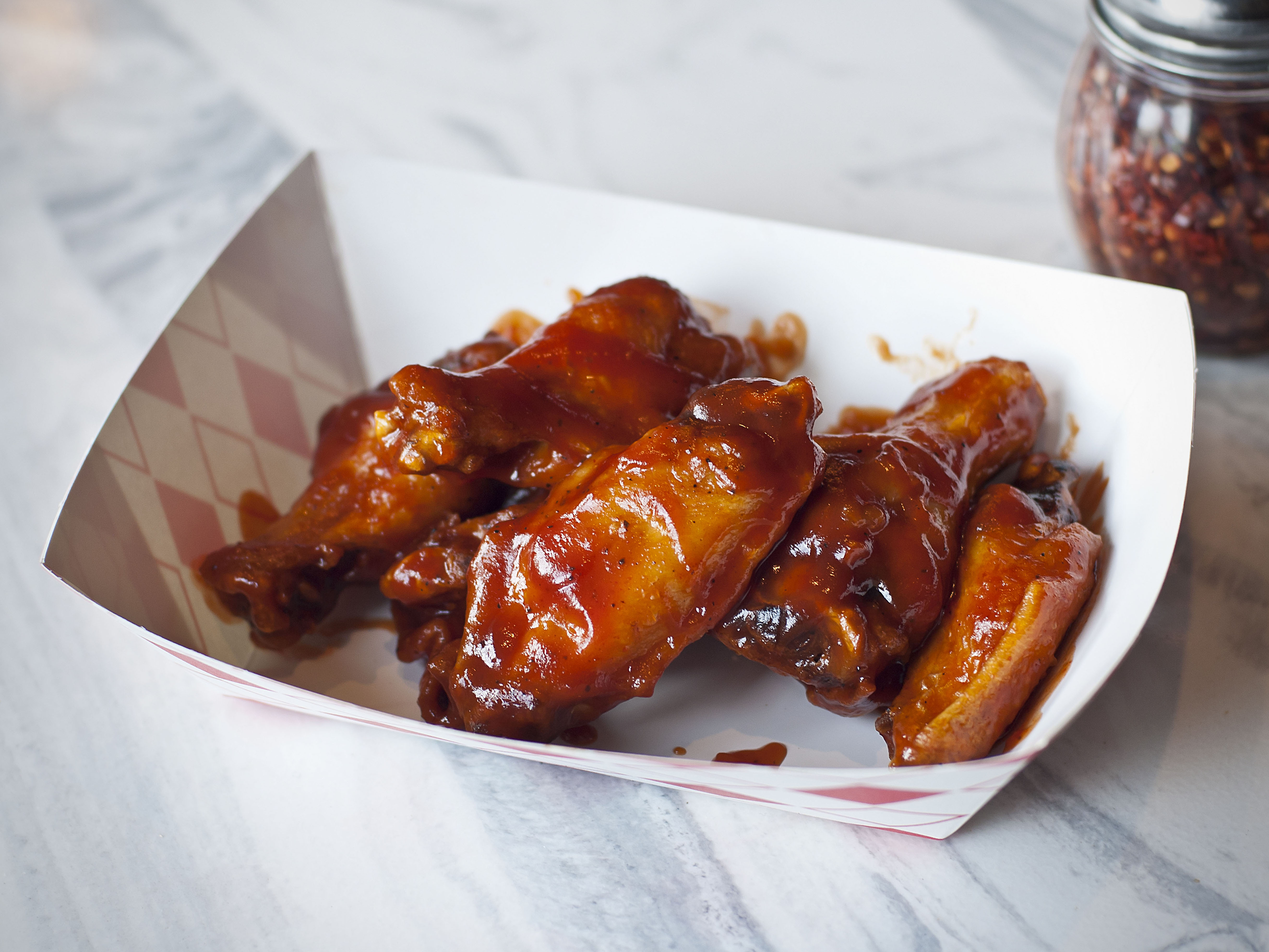 Order Bourbon BBQ Wings food online from Slice House Pizza store, San Francisco on bringmethat.com