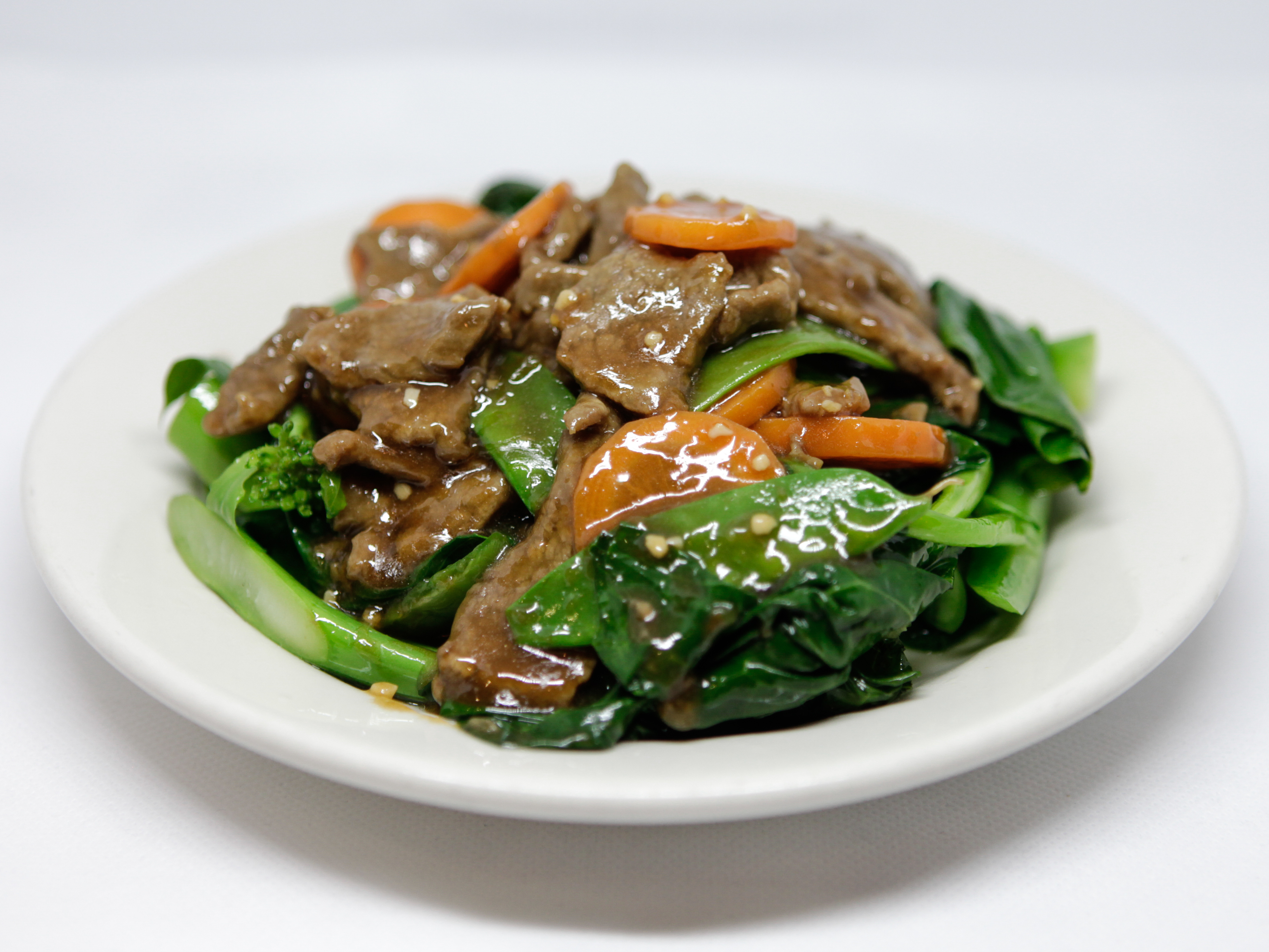 Order AC14. Beef Tender over Chinese Broccoli food online from Oceania Inn store, Rochester on bringmethat.com