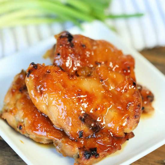 Order Apricot Chicken - Leg 1/4 food online from Lieder Pico store, Los Angeles on bringmethat.com