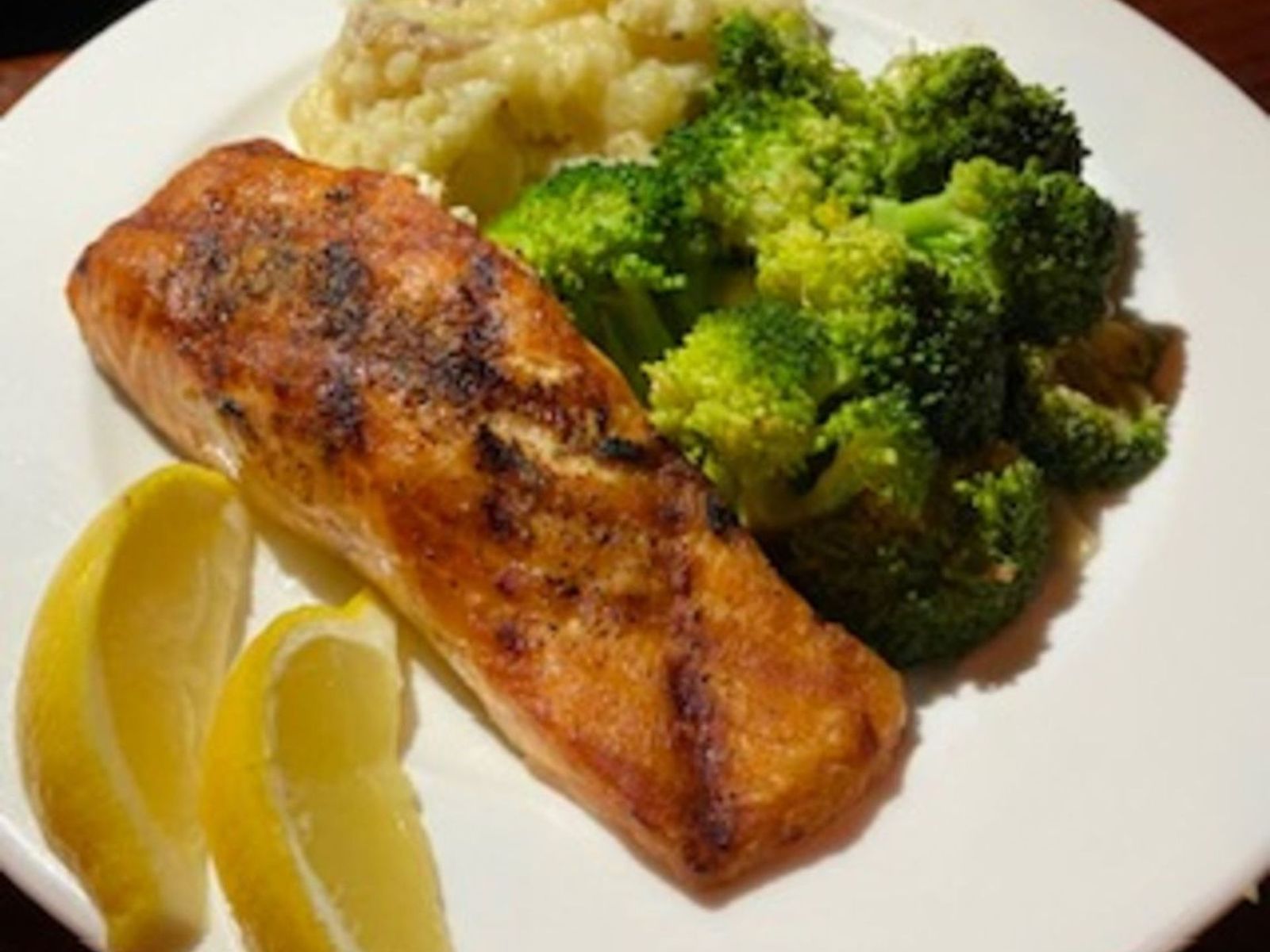 Order Broiled Salmon food online from Bus stop cafe store, New York on bringmethat.com