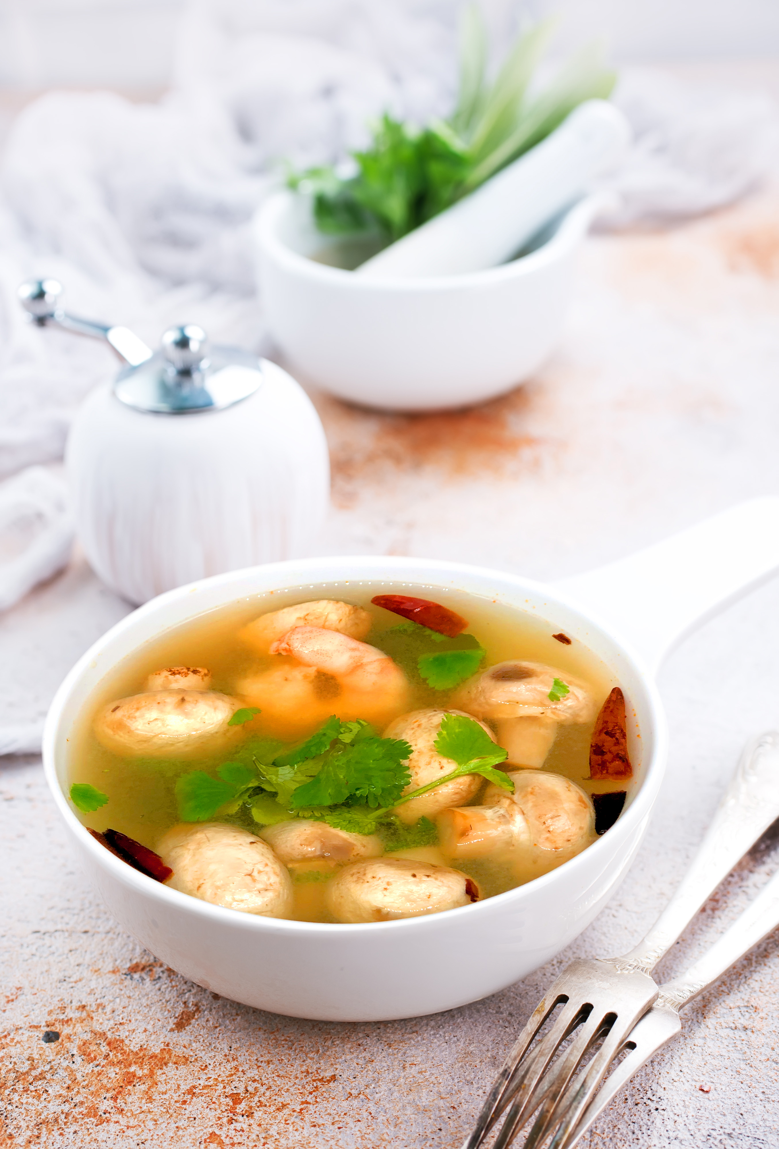 Order Small Tom Yum Soup food online from Ubon Thai Kitchen store, Torrance on bringmethat.com