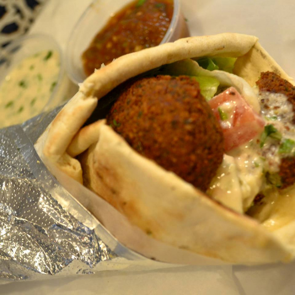 Order falafel Vegetarian Wrap food online from Sinbad Mediterranean Grill store, Marietta on bringmethat.com