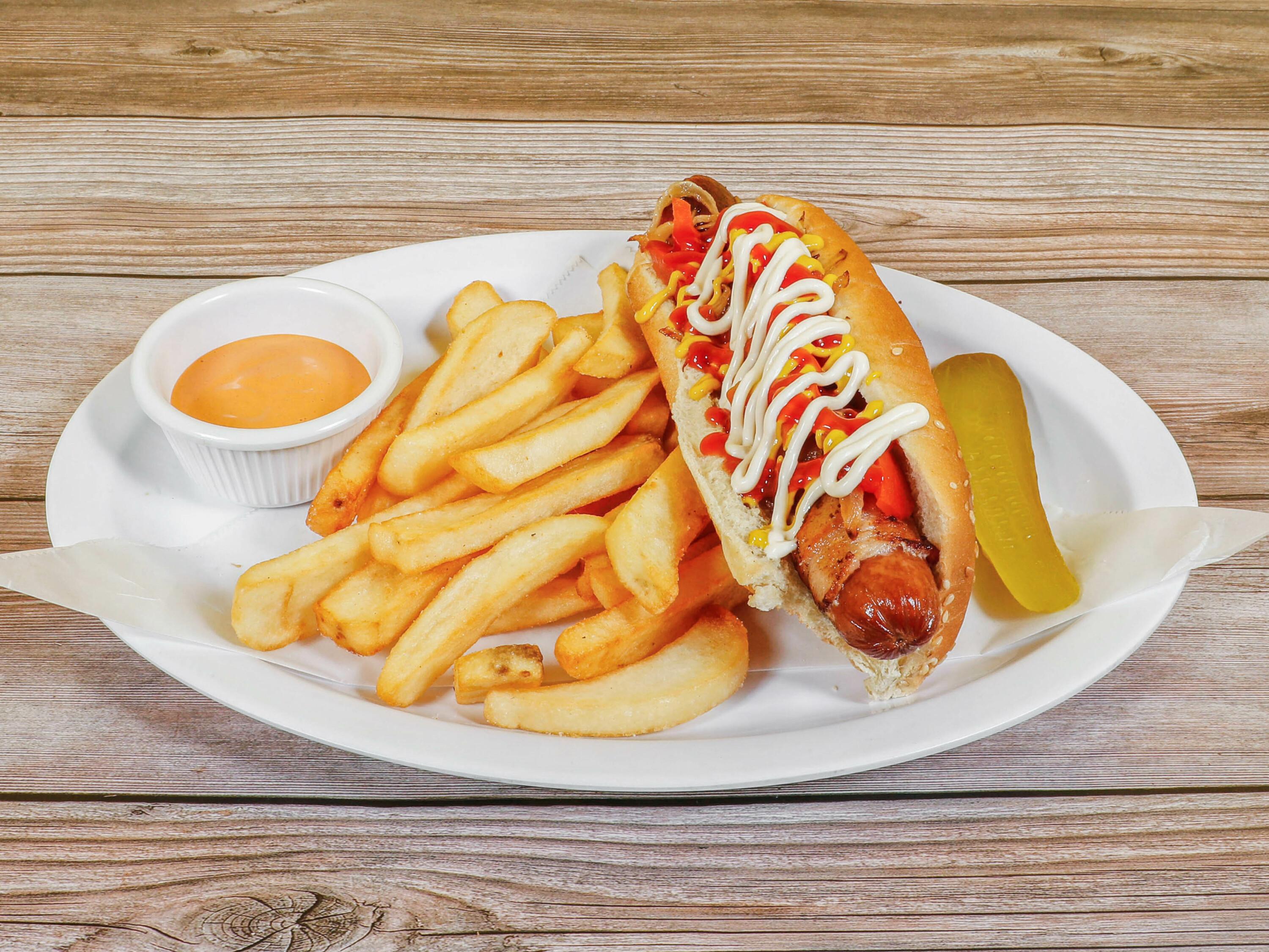 Order Hot Dog and Fries  food online from Fletch's store, San Mateo on bringmethat.com