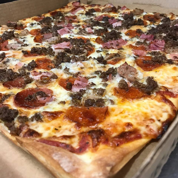 Order Big Meat Pizza food online from Demo Pizzeria & Deli store, Raleigh on bringmethat.com