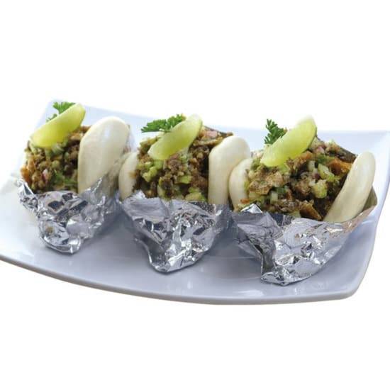 Order Salmon Skin Sisig Pao (4pcs) food online from Pick A Poke store, West Covina on bringmethat.com