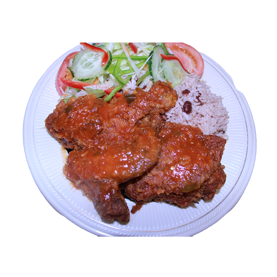 Order Stew Chicken Dinner food online from 14 Parish Caribbean Kitchen store, Hackensack on bringmethat.com
