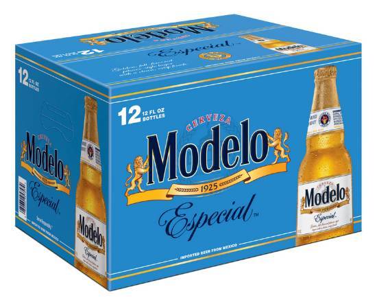 Order  Modelo Especial 12 Pack 12 oz Bottles  food online from Dreamland Liquor store, Palm Desert on bringmethat.com