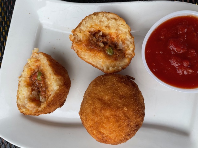 Order Meat and Peas Rice Balls food online from Nino's Pizza & Restaurant store, Hillsdale on bringmethat.com