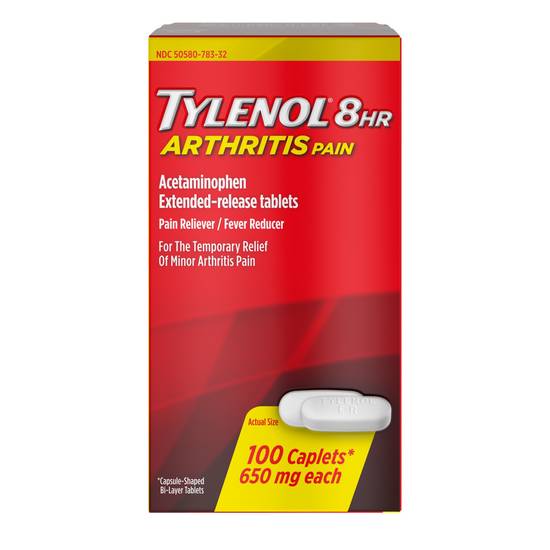 Order Tylenol 8 Hour Arthritis & Joint Pain Acetaminophen Tablets 650 mg (100 ct) food online from Rite Aid store, DUBOIS on bringmethat.com