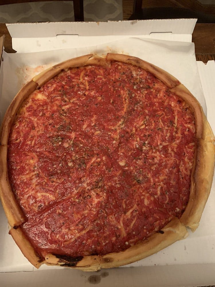 Order Chicago Style Cheese Pizza - Individual 10'' (Serves 1) food online from Generoso Pizza store, Glendale Heights on bringmethat.com