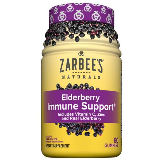 Order Zarbee's Naturals Elderberry Immune Support with Vitamin C & Zinc Natural Berry (60 ct) food online from Rite Aid store, PITTSBURGH on bringmethat.com