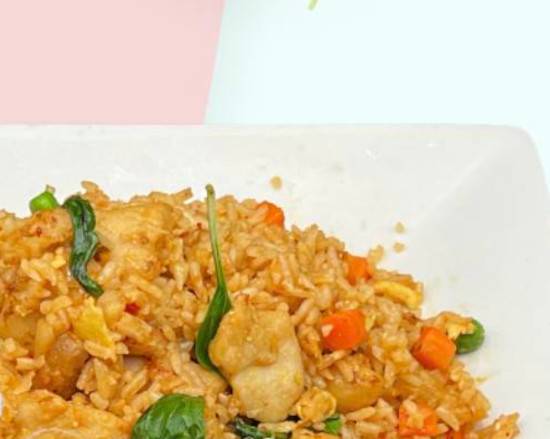 Order H18.Spicy Basil Fried Rice  food online from Green Basil Asian Fusion Restaurant store, Lilburn on bringmethat.com