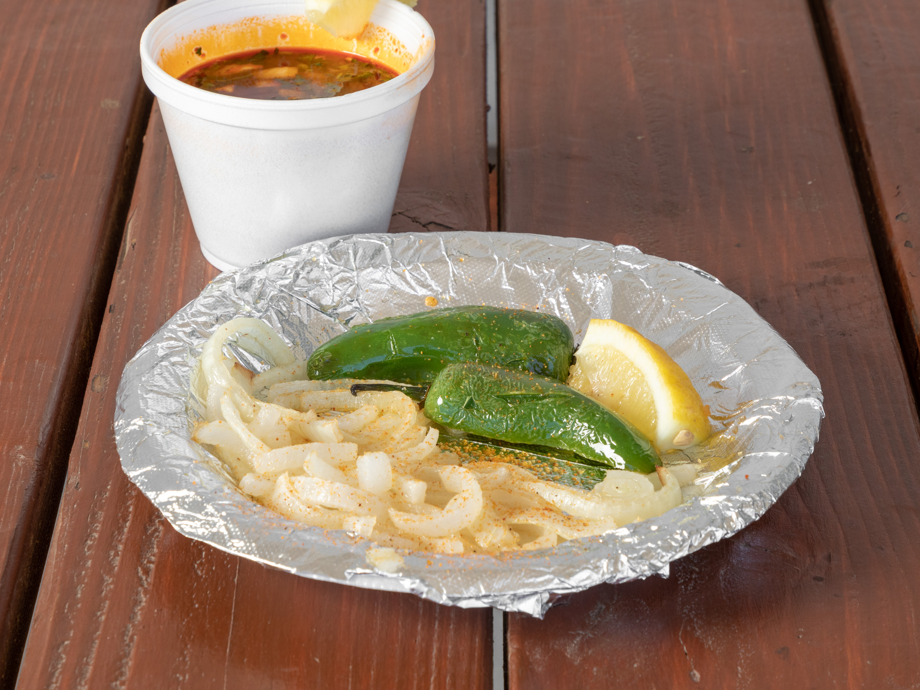 Order Grilled onions and jalapeños  food online from El Taco Rojo store, Bakersfield on bringmethat.com
