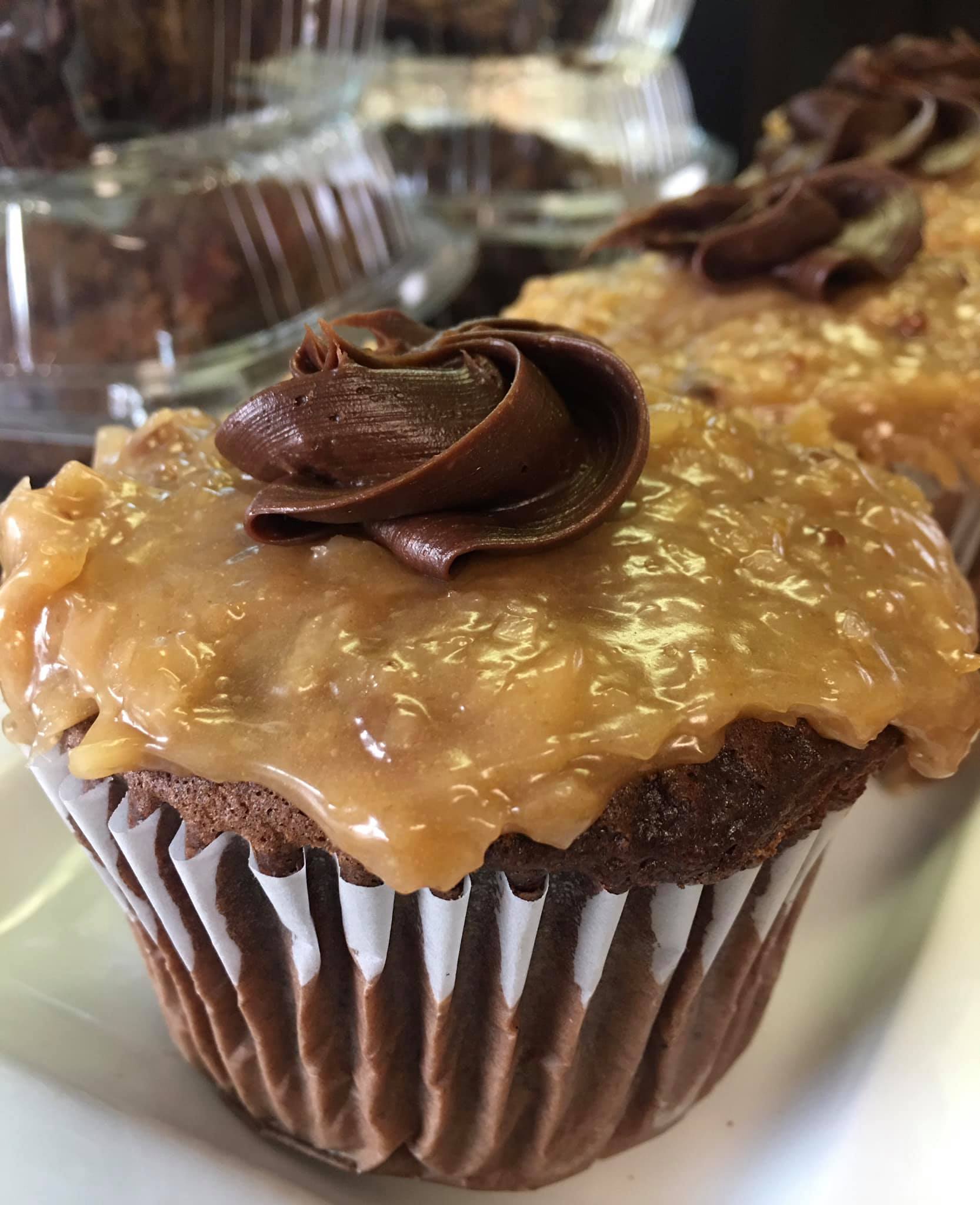 Order German Chocolate Cupcake food online from Cupcakes By Cory store, Brownsville on bringmethat.com