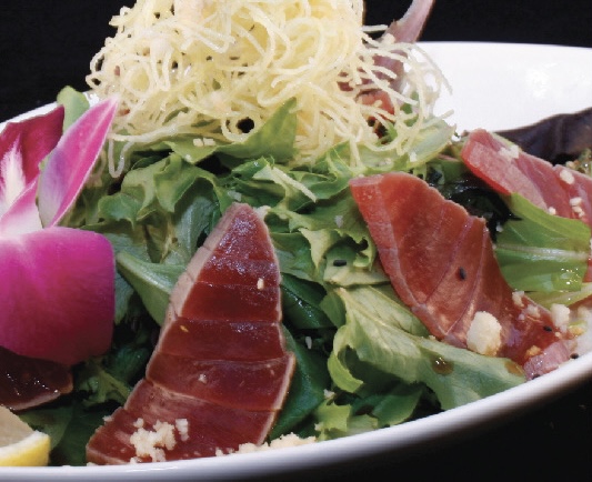 Order Sear Tuna Salad food online from Sushi Boat Town store, San Jose on bringmethat.com