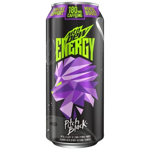 Order Mtn Dew Energy Drink Pitch Black Dark Citrus Punch 16oz food online from 7-Eleven store, Fairport on bringmethat.com