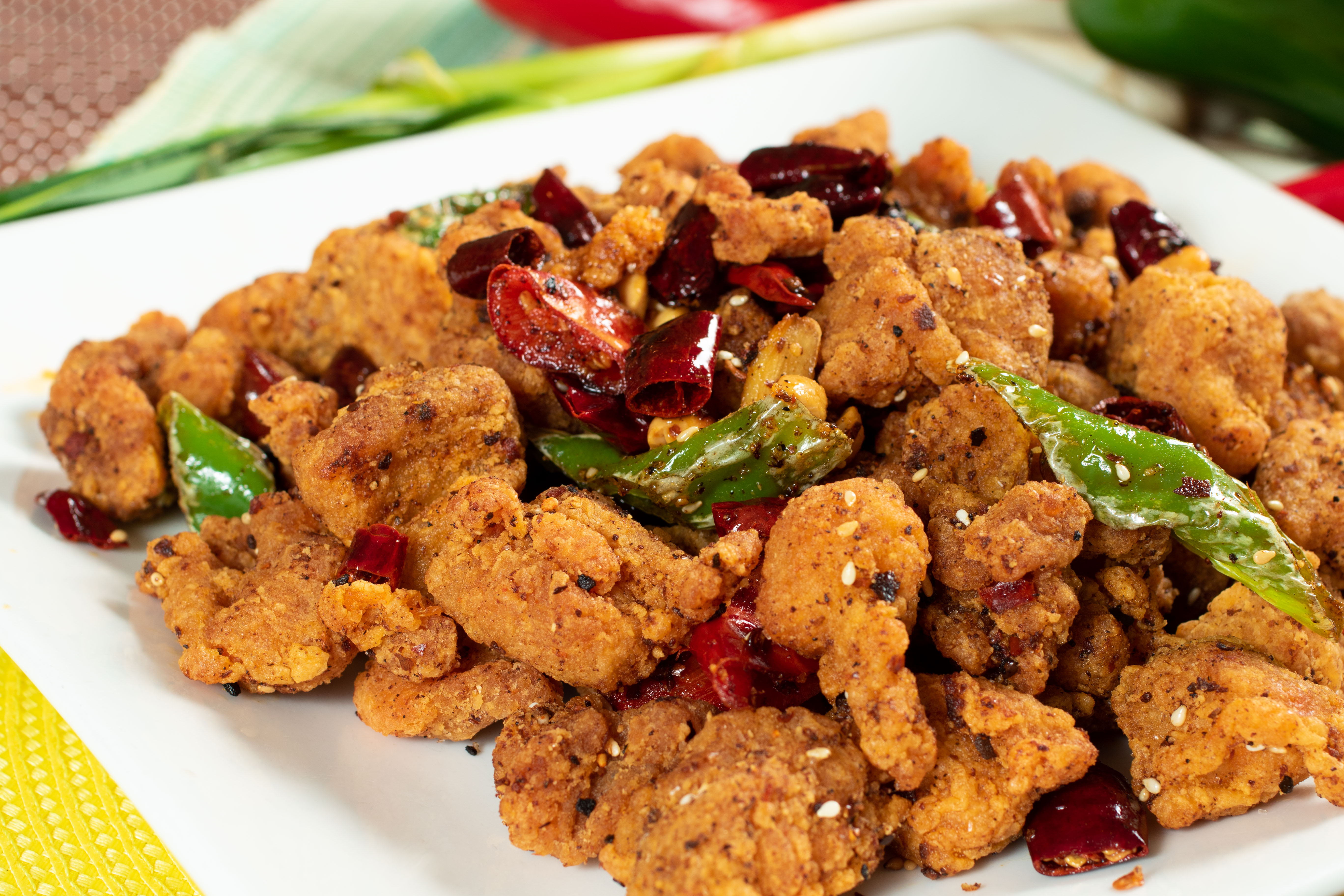 Order Chongqing Spicy Chicken Dices with Hot Peppers food online from Sangkee Noodle House store, Philadelphia on bringmethat.com