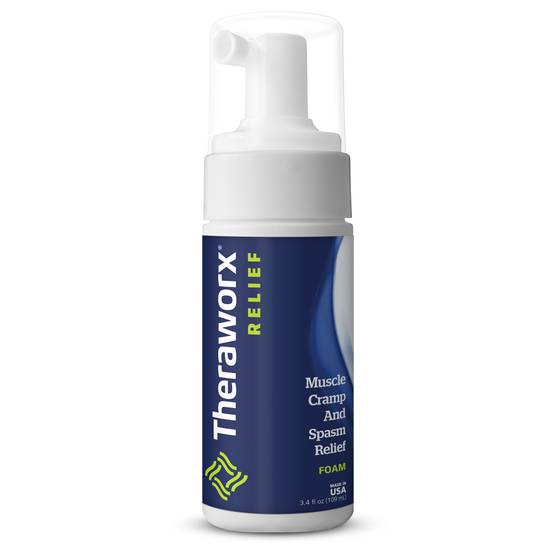 Order Theraworx Relief Foam for Muscle Cramps and Spasms (3.4 oz) food online from Rite Aid store, Canal Fulton on bringmethat.com