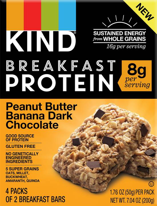 Order Kind Breakfast Protein Bars, 4 CT, Peanut Butter Banana Dark Chocolate food online from Cvs store, WEST COVINA on bringmethat.com