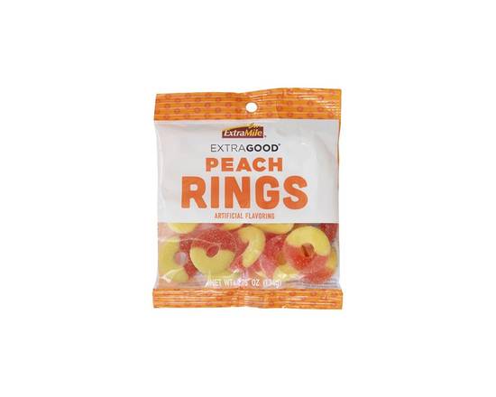 Order ExtraGood Peach Rings 4.75oz food online from Extra Mile 2039 store, Fullerton on bringmethat.com
